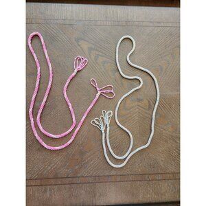 2 Vintage micro pearl faux pearl beaded necklace or belt